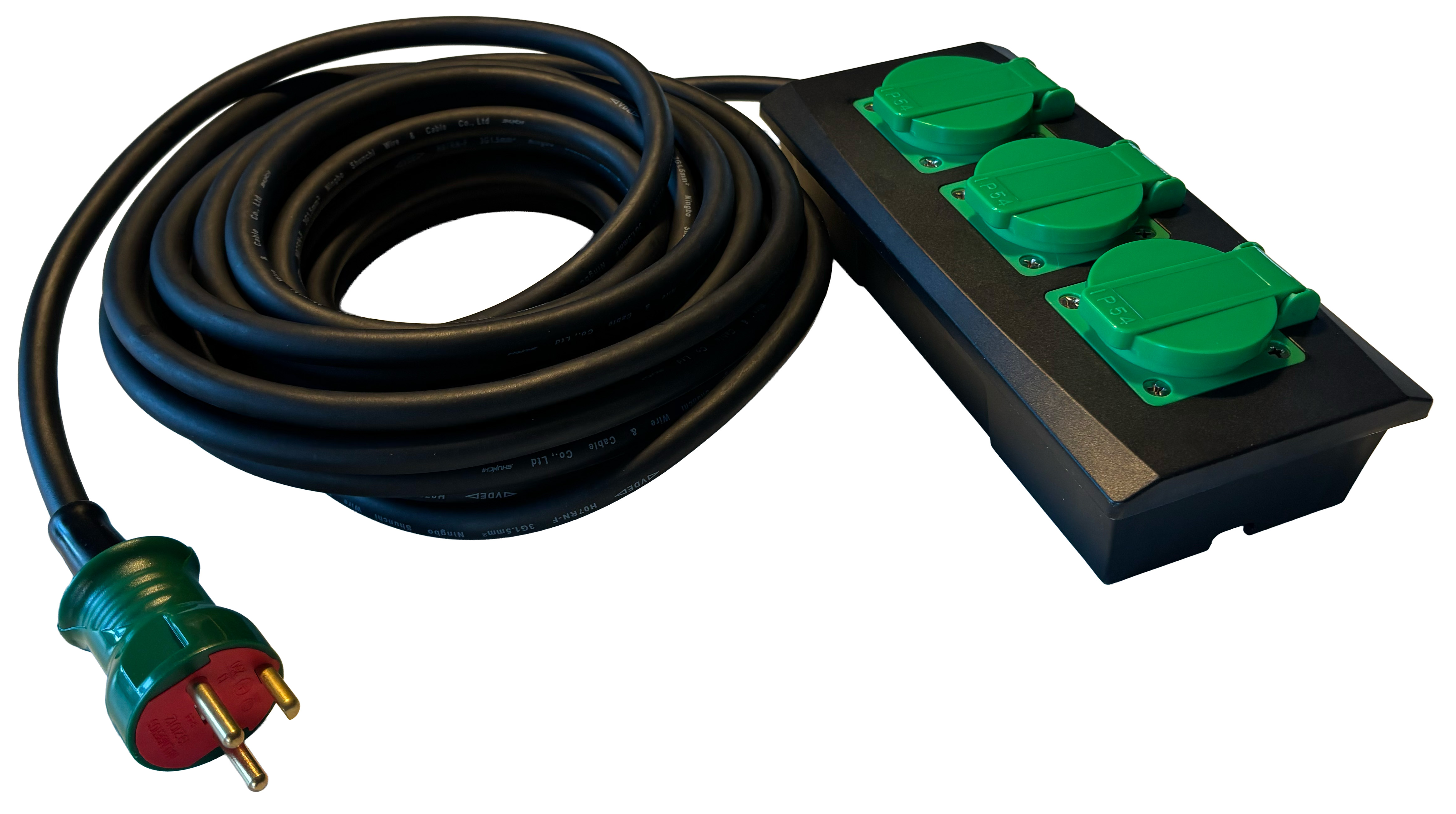 3-Stikdåse Forlængerledning m/jord IP44 - 10 meter