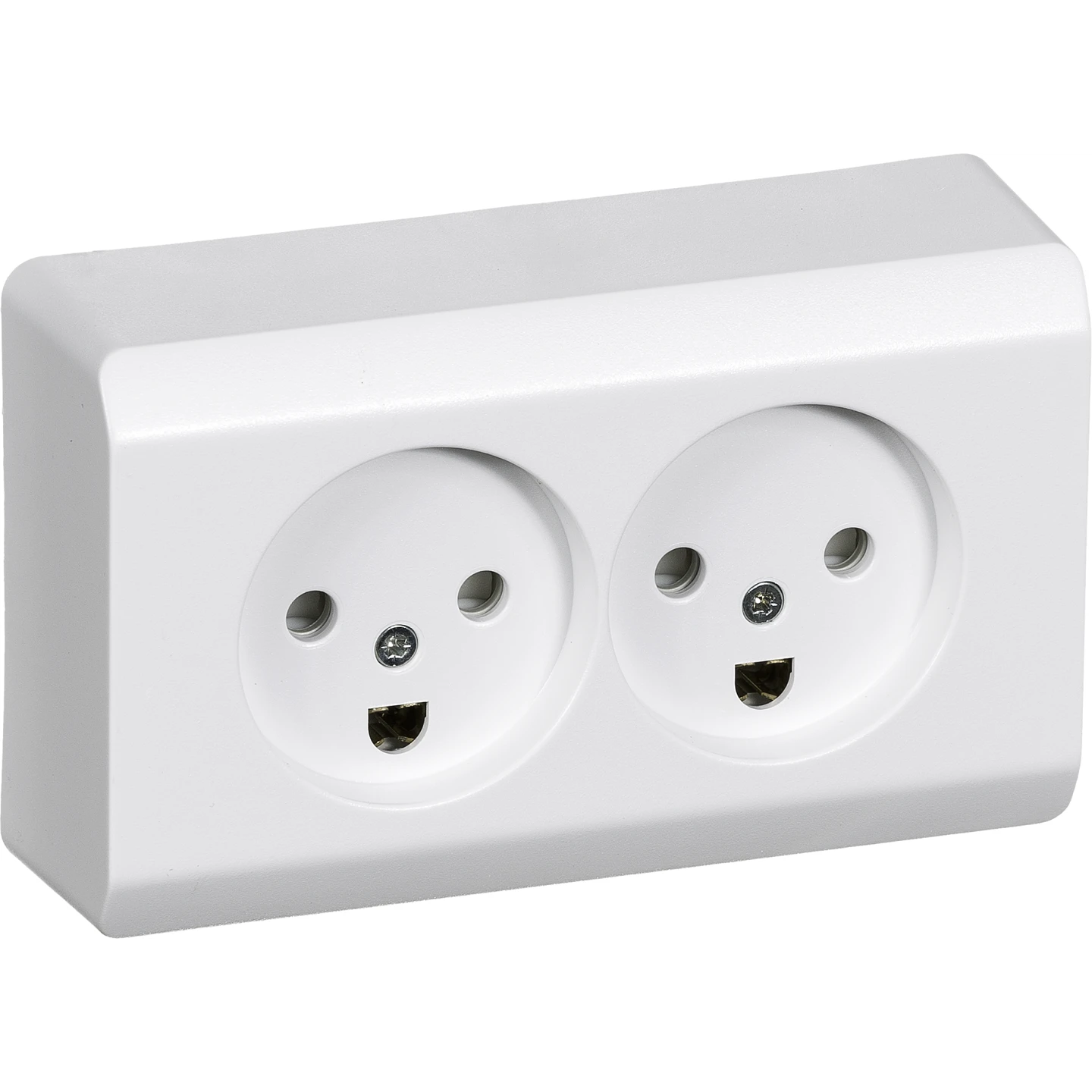 LK Opus 66 Dobbelt udvendig stikkontakt 2pol med jord -  hvid