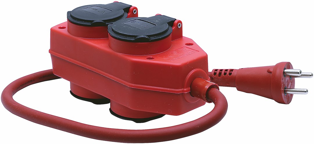 4-Stikdåse Forlængerledning m/jord IP44 - 0,5 meter