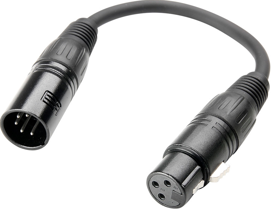 AH 3 STAR DGF 0020 5pol XLR Han - 3pol XLR Hun DMX Adapter kabel 20cm