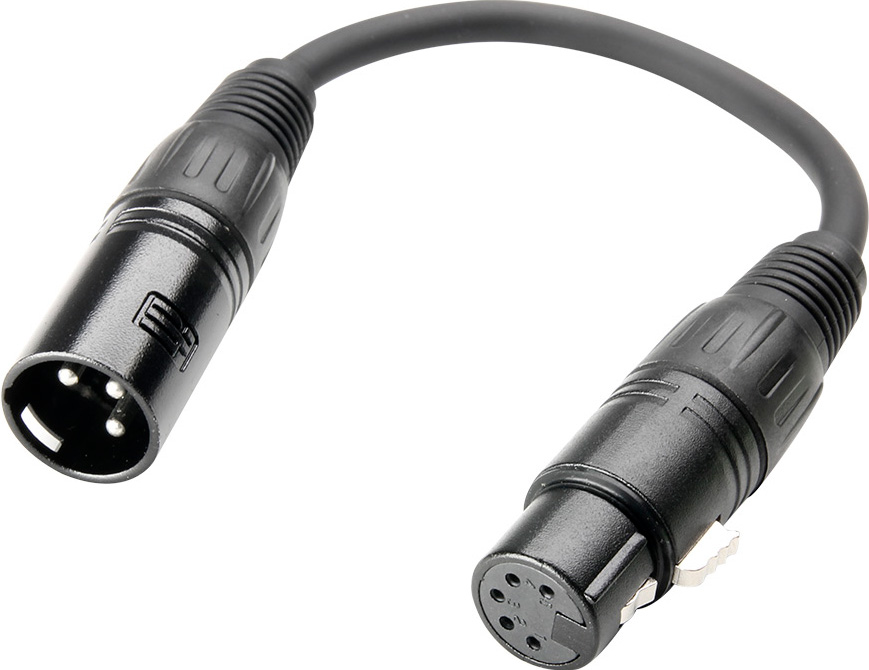 AH 3 STAR DHM 0020 3pol XLR Han - 5pol XLR Hun DMX Adapter kabel 20cm