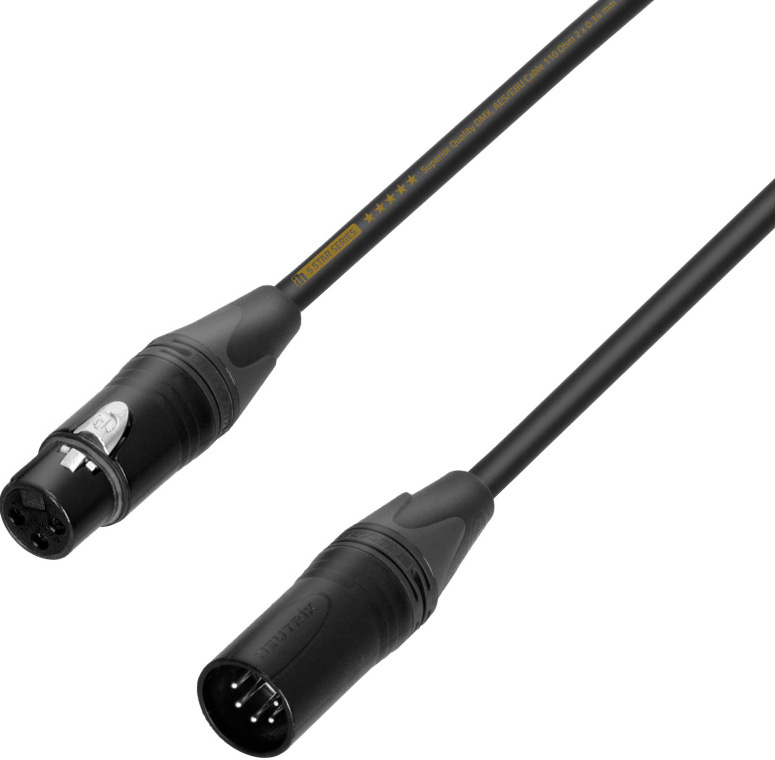AH 5 STAR DGF 0020 Neutrik 5pol XLR Han - 3pol XLR Hun DMX Adapter kabel 20cm