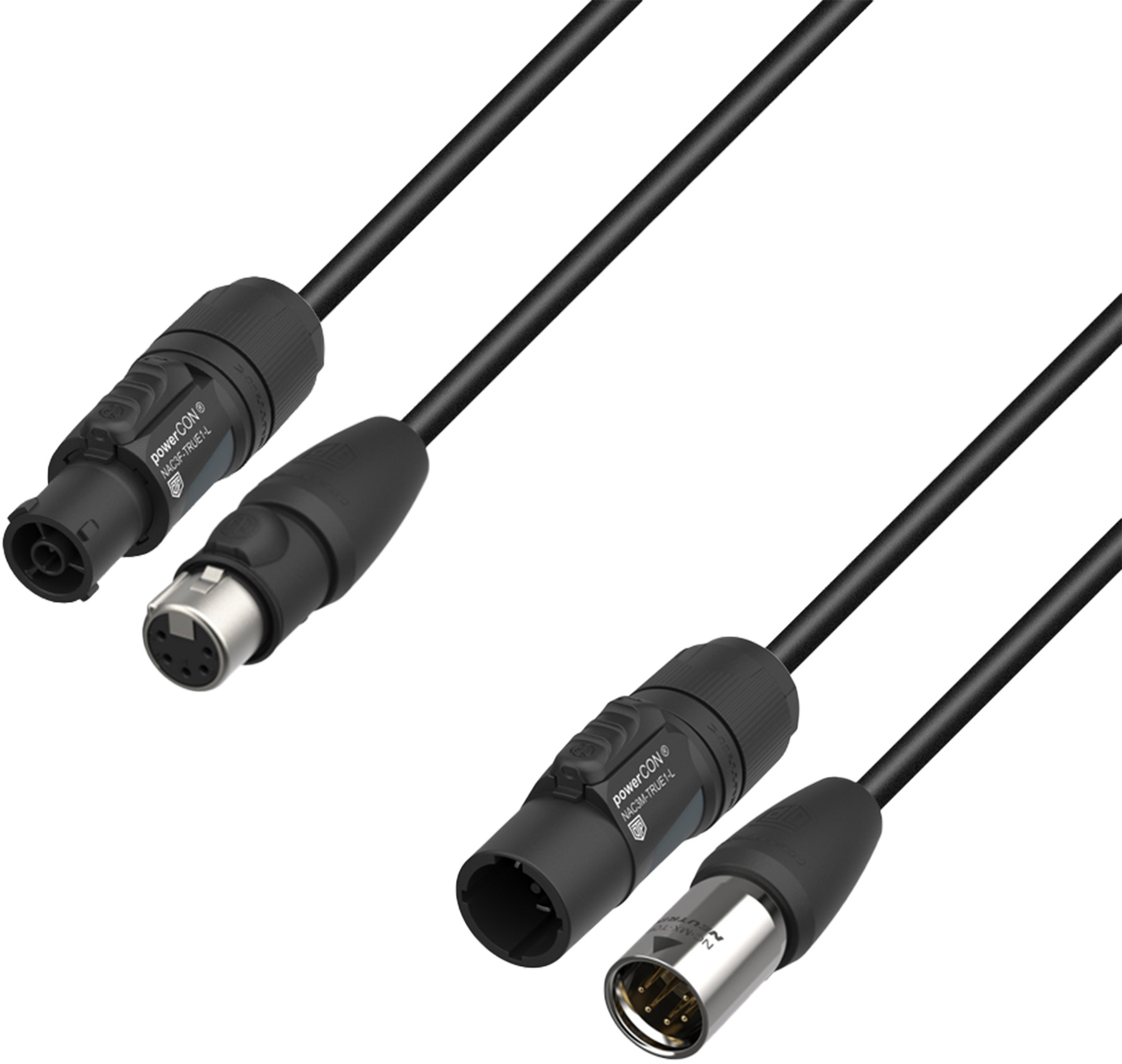 AH 5 STAR IP65 Hybrid Kombi kabel med 5pol XLR DMX + PowerCON TRUE1 Link Strøm 5 meter