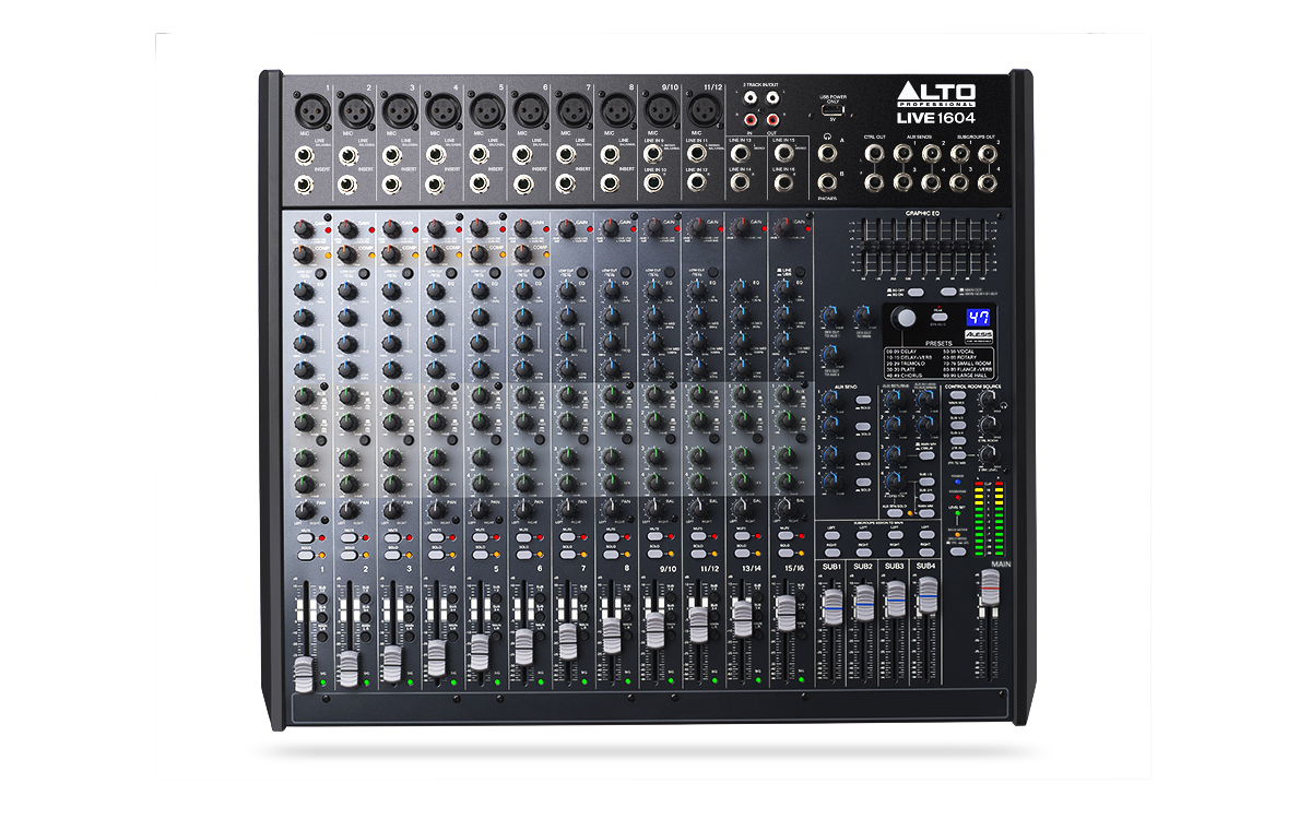 Køb Alto Live 1604 Professionelt 16 kanals PA mixer - DEMO - Pris 3495.00 kr.