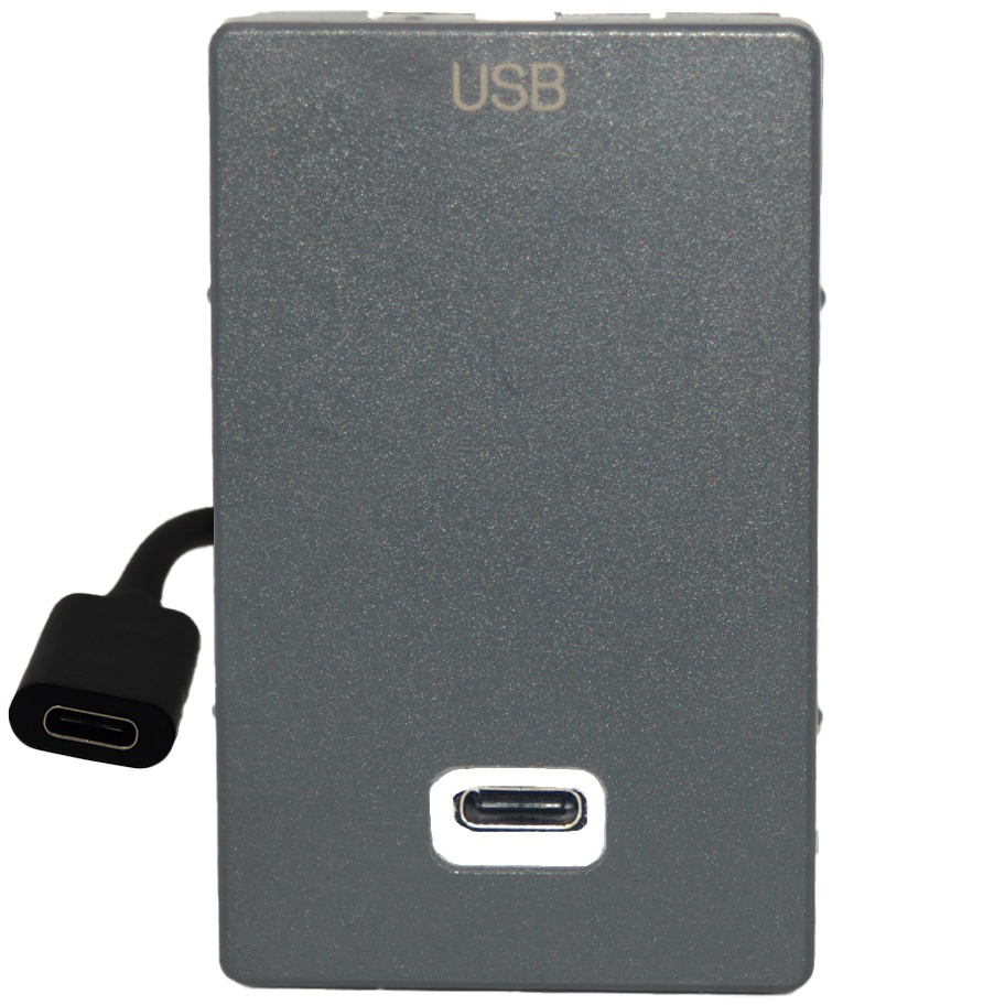 FUGA Vægudtag 09C - USB-C Kabeltilslutningâ Antracit