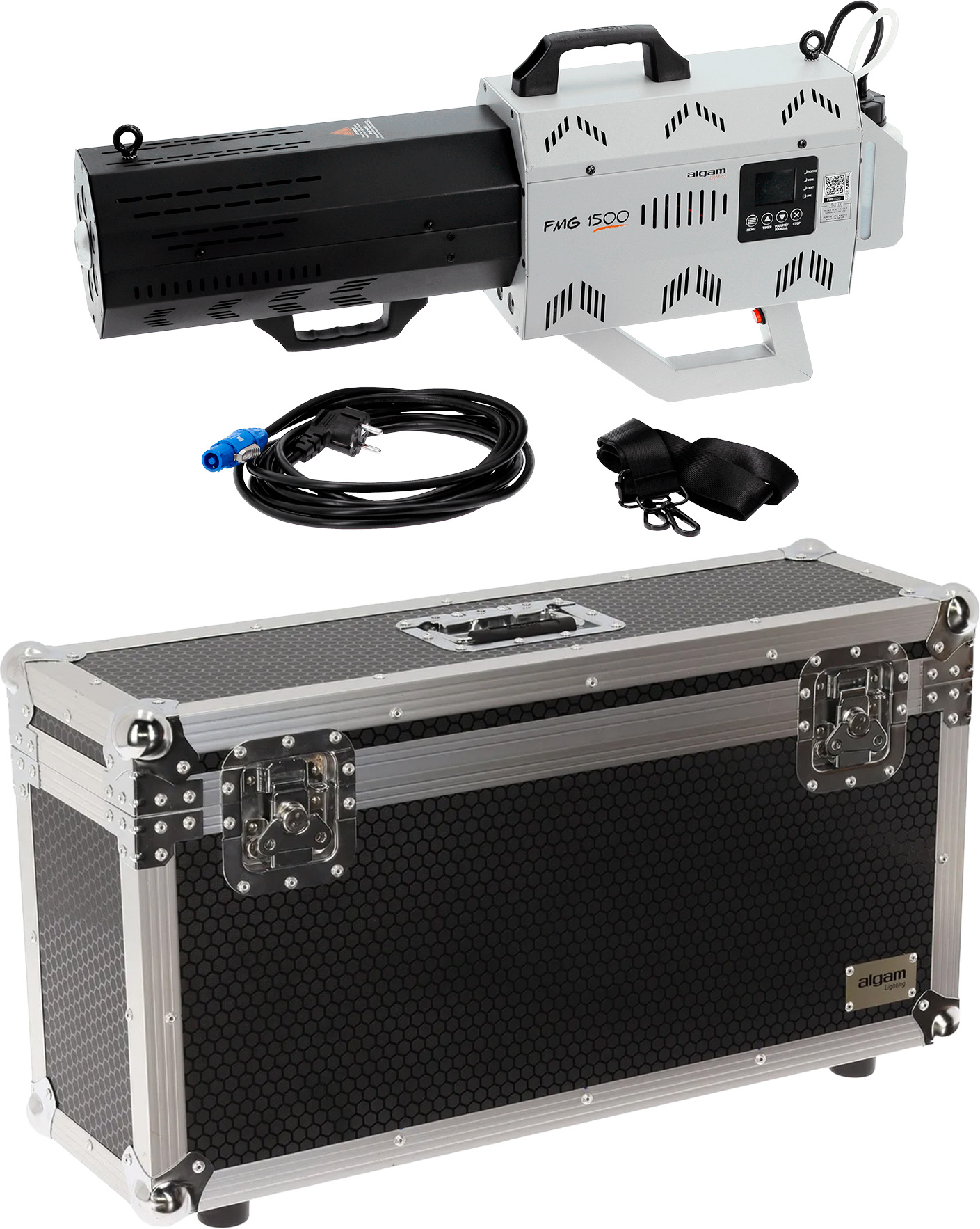 Algam Lighting FMG1500 Røgmaskine Gun m. Flightcase - Bundle