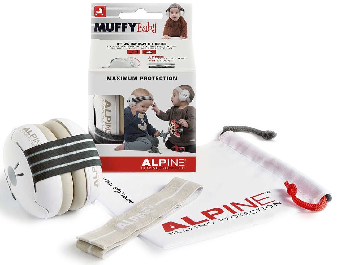 Billede af Alpine Muffy Baby - Høreværn til baby (0-3år) - Zebra Sort/Hvid
