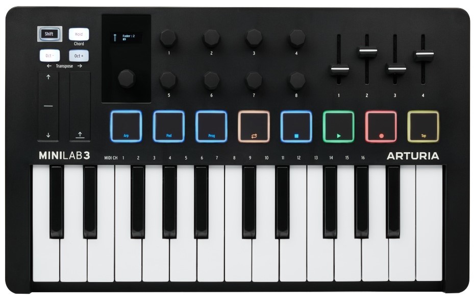 Køb Arturia MiniLab 3 MIDI Keyboard - Sort - Pris 779.00 kr.