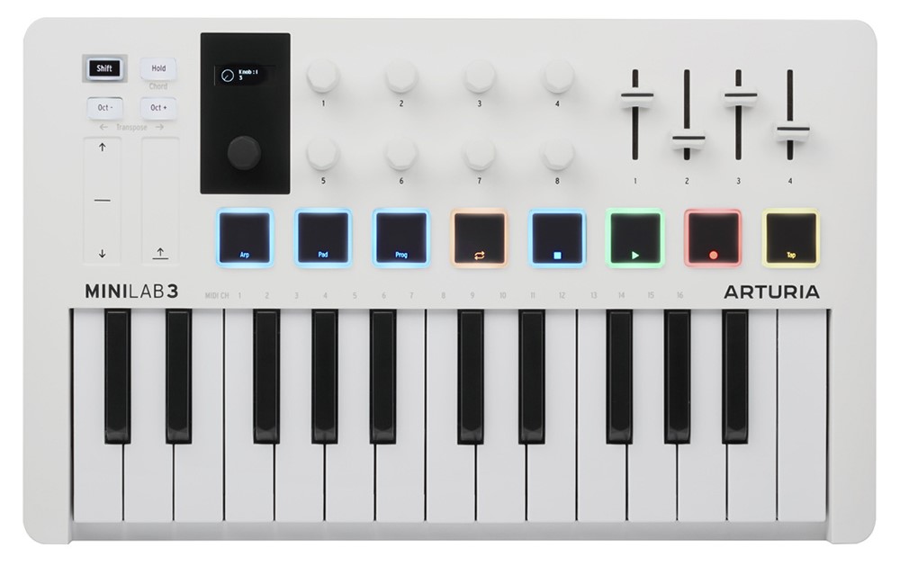 Køb Arturia MiniLab 3 Midi Keyboard - Hvid - Pris 775.00 kr.