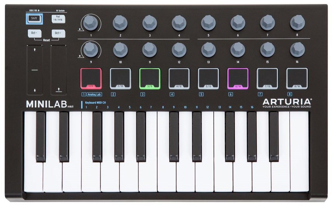 Køb Arturia Minilab MKII MIDI Keyboard - Black Limited edition - Pris 695.00 kr.