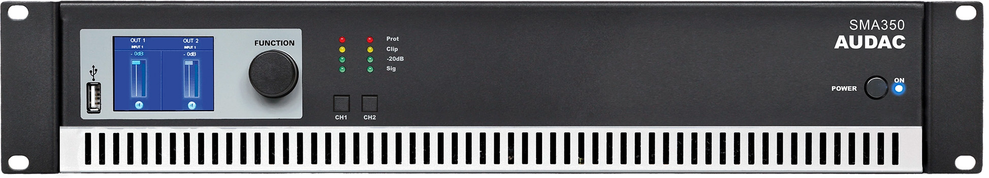 Audac SMA350 Forstærker 2x350W - 4 Ohm - BRUGT