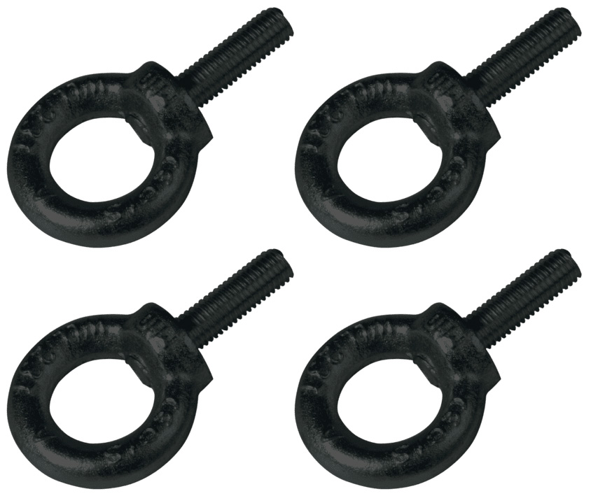 Caymon Øjebolt / Ringbolt M10 x 35mm, Ø18,5mm - WLL 230 kg - Sort - 4 Pack