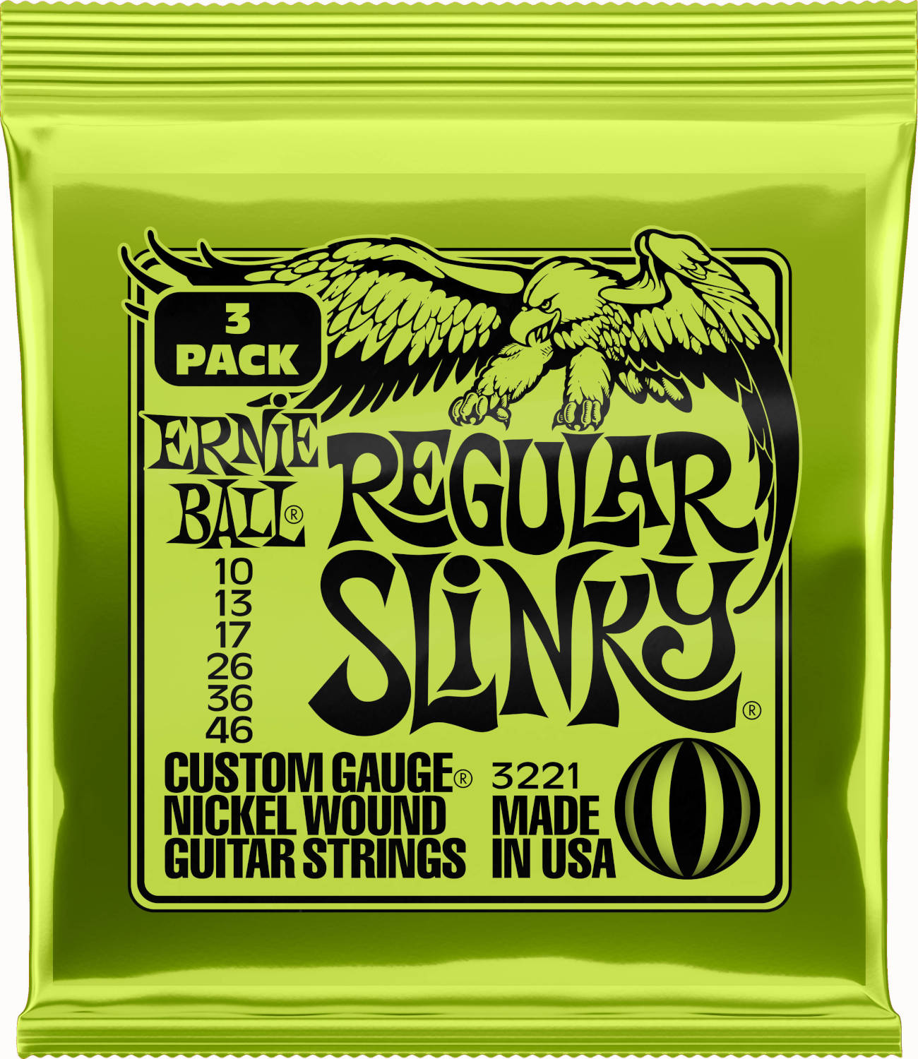 Ernie Ball 3221 Regular Slinky El-guitar strenge 010-046 - 3-Pack