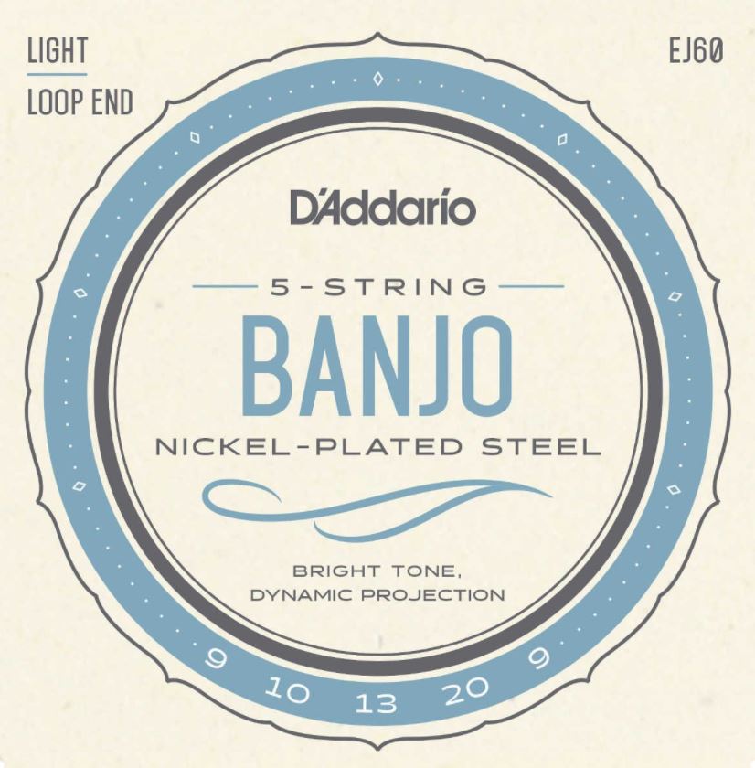 Køb D’Addario EJ60 Nickel Light .009-.020 – Banjostrenge (5-strengs)