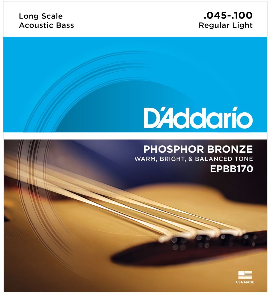 D'Addario EPBB170 Phoshor Bronze Akustiske Bas strengesæt 0.45 - 100 (019954926083)