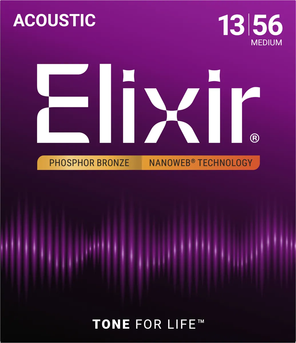 Elixir Nanoweb Phosphor Bronze - Western-strenge 013-056 Medium