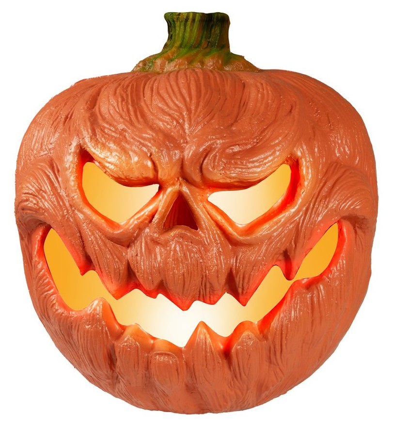 Se Halloween Oplyst Græskar med Monster ansigt - 18 cm hos Music2you