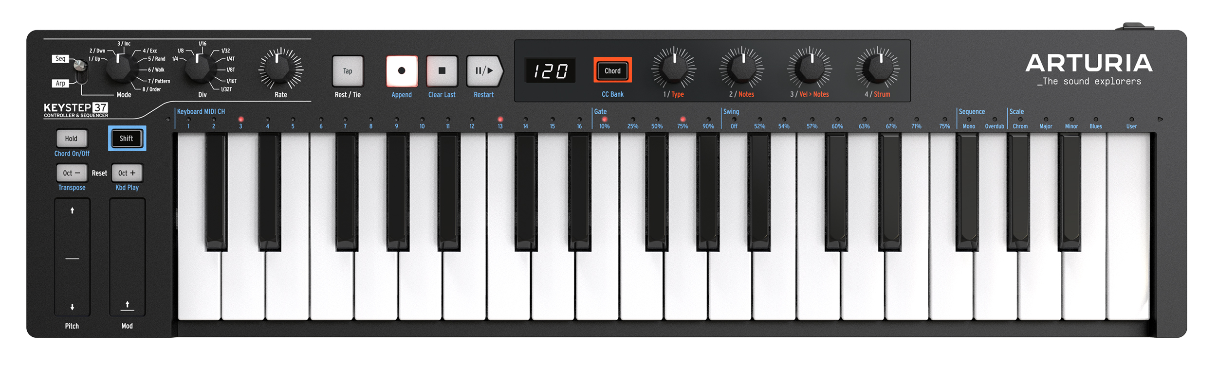 Køb Arturia KeyStep 37 MIDI keyboard - Black Edition - Pris 1475.00 kr.