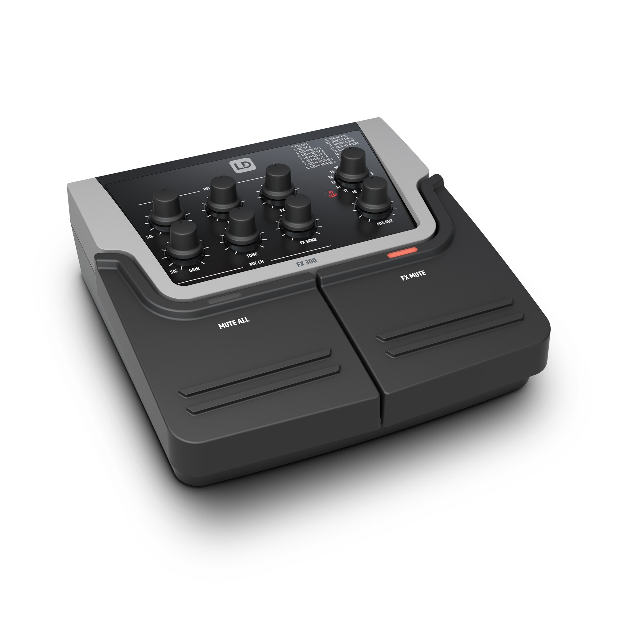 Køb LD Systems FX300 2 kanals pedal med 16 digital effekter - Pris 1269.00 kr.