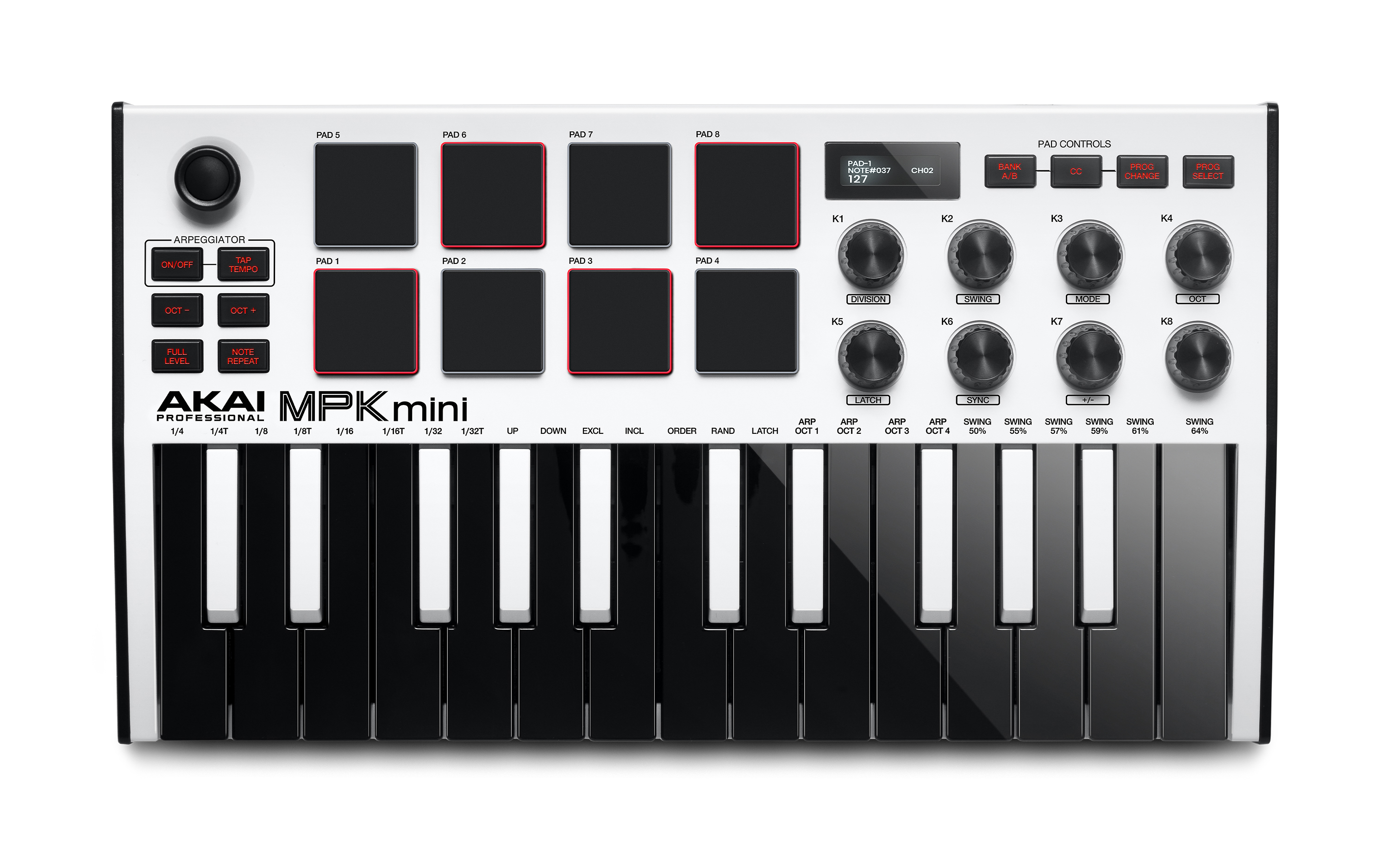 Køb Akai MPK mini mk3 MIDI Keyboard - Hvid - Pris 775.00 kr.