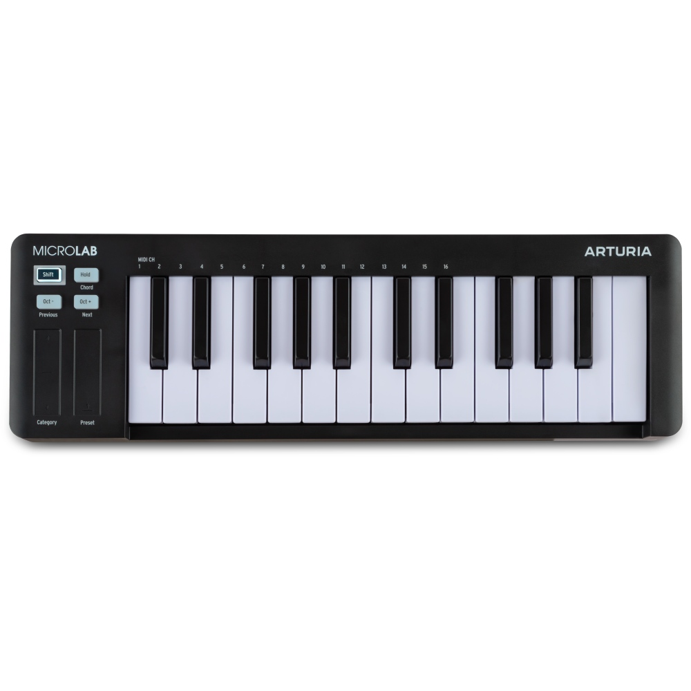 Køb Arturia MicroLab Mk3 MIDI Keyboard - Sort - Pris 469.00 kr.