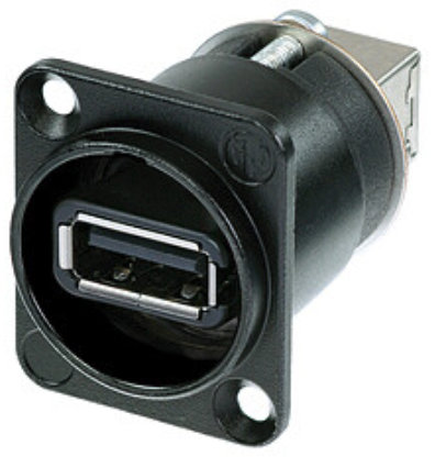 Billede af Neutrik NAUSB-W-B - USB 2.0 Chassis-stik Vendbar - Sort