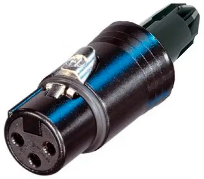 Neutrik NC3FXXBAGWOB 3pol XLR Hun Kabelstik uden baghætte – Sort