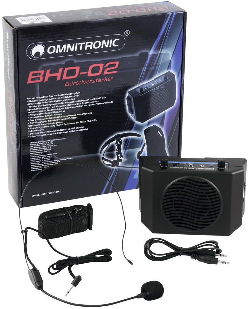 Omnitronic Bhd 02 Stemmeforstærker Med Mikrofon
