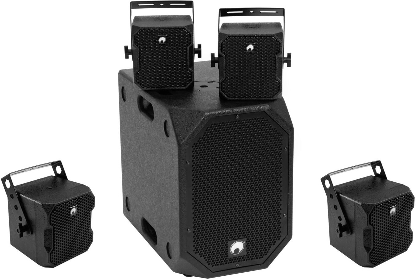 Omnitronic BOB-10A Aktiv Subwoofer + 4 stk. BOB-4 Top Bundle2 - Sort