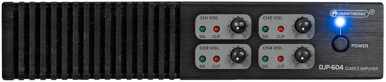 Omnitronic DJP-604 Forstærker 4 kanals - 9,5"/1U