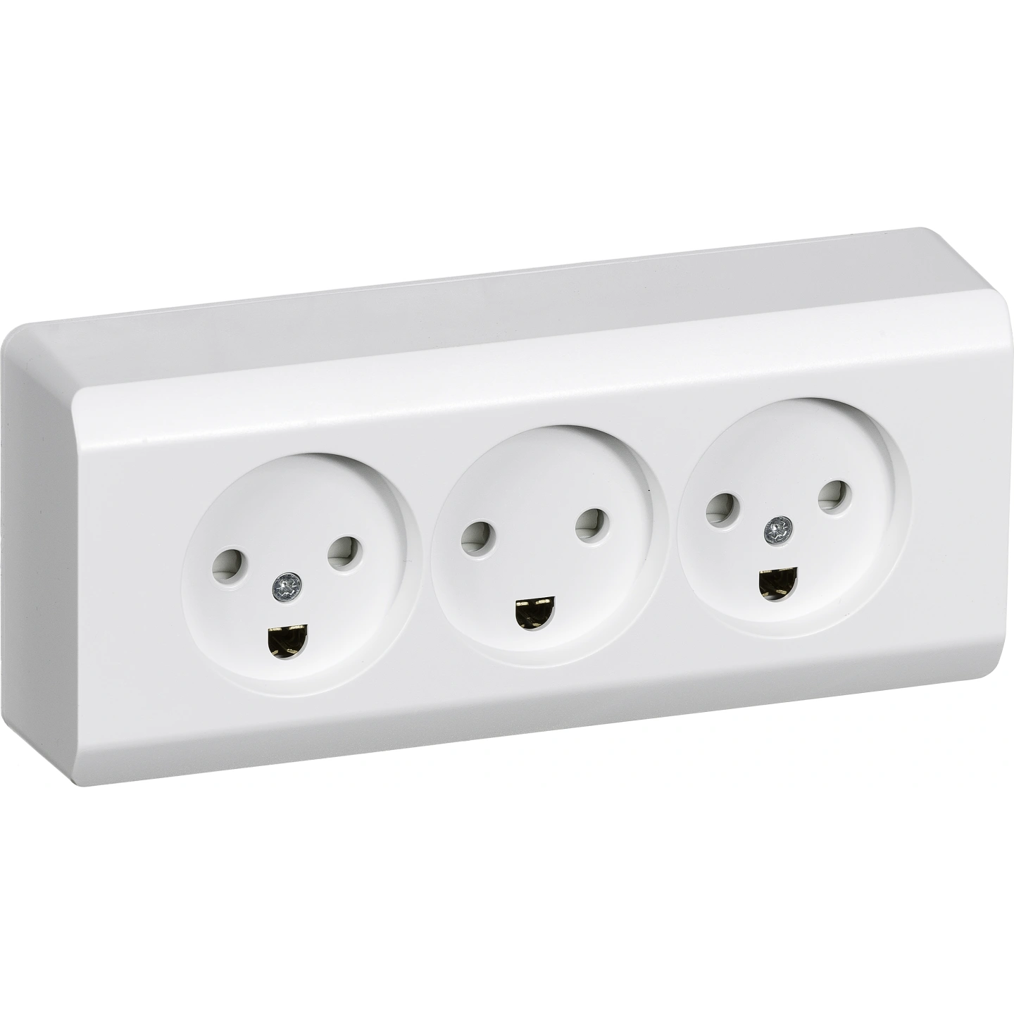 LK Opus 66 Triple udvendig stikkontakt 2pol med jord -  hvid