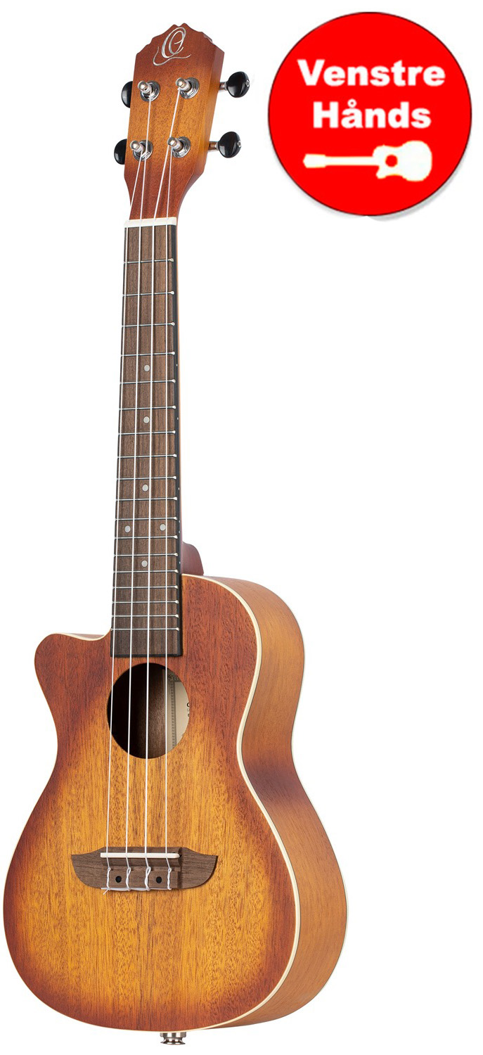 Ortega RUDAWN-CE-L Concert Ukulele med pickup - Venstrehånds