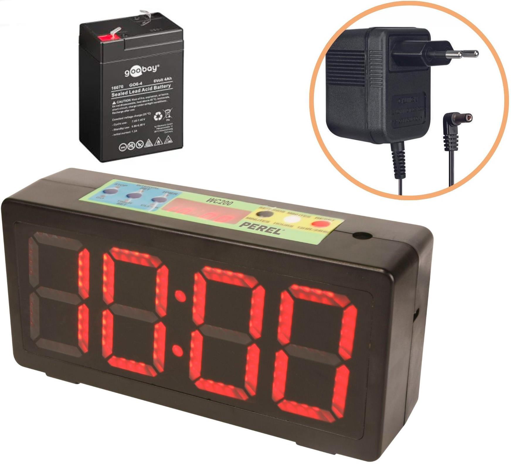 Perel WC200 Tidtagnings ur med op/nedtælling, timer og alarm - Bundle