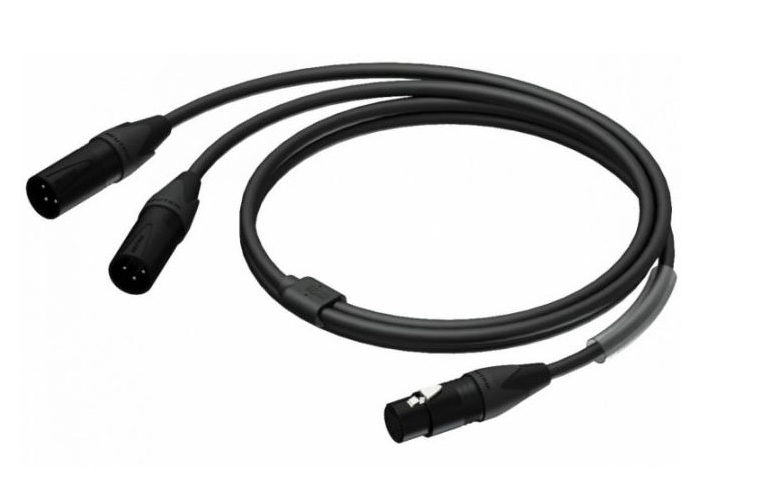 Billede af Procab PRA735 - XLR Hun til 2x XLR Han Y-Split kabel - 1,5m