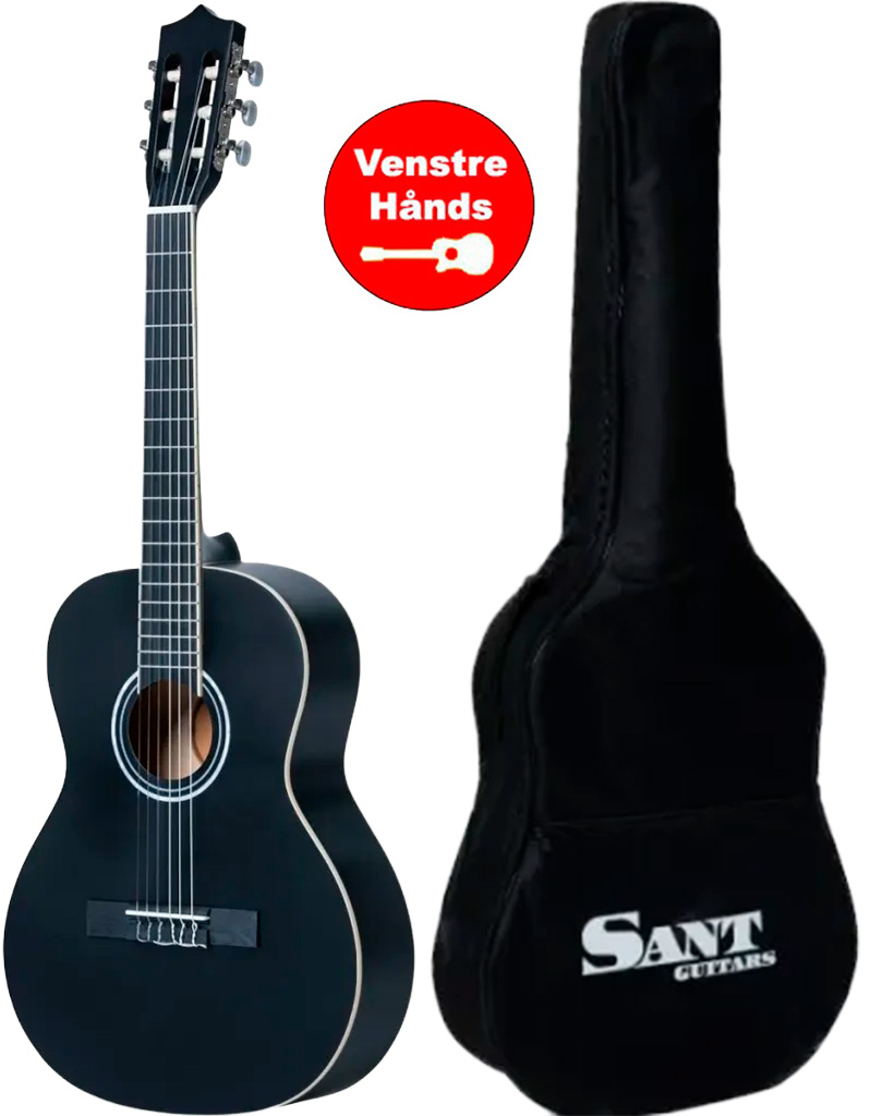 Sant Guitars CJ-36L SBK V2 - 3/4 Spansk Børne guitar - Sort - Venstrehånds