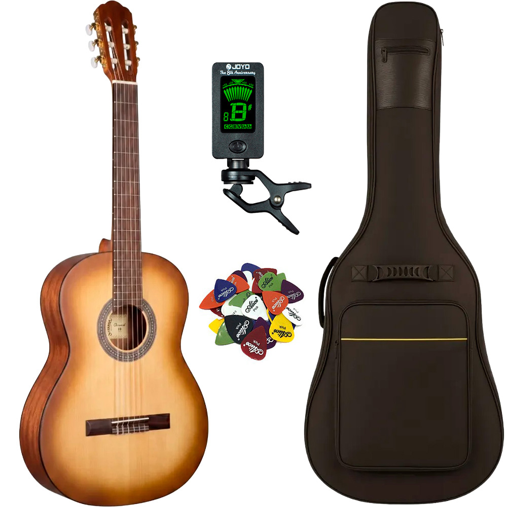 Santana Classical 18 Klassisk guitar 4/4 - Pakke - Brown Burst