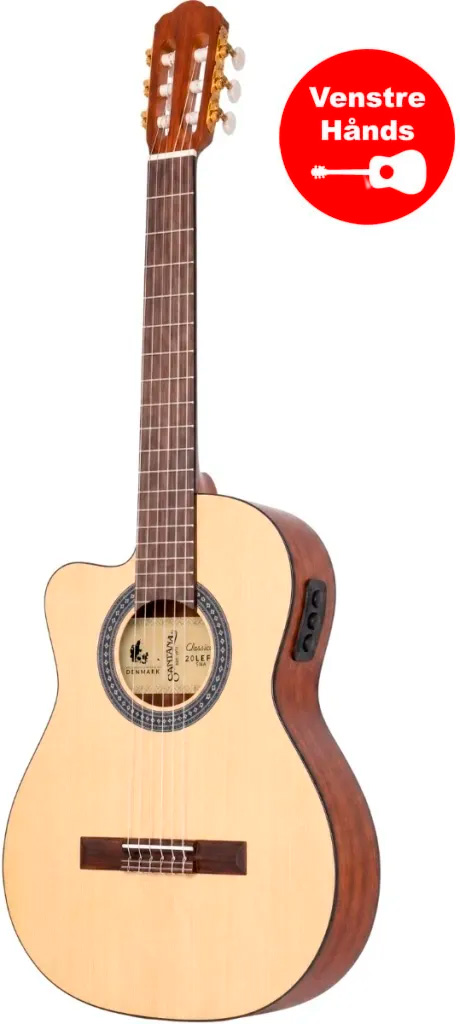 Santana Classical 20 Spansk klassisk 4/4 guitar med pickup og tuner - Nature - Venstrehånds