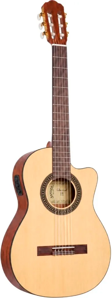 Santana Classical 20 Spansk klassisk 4/4 guitar med pickup og tuner - Nature