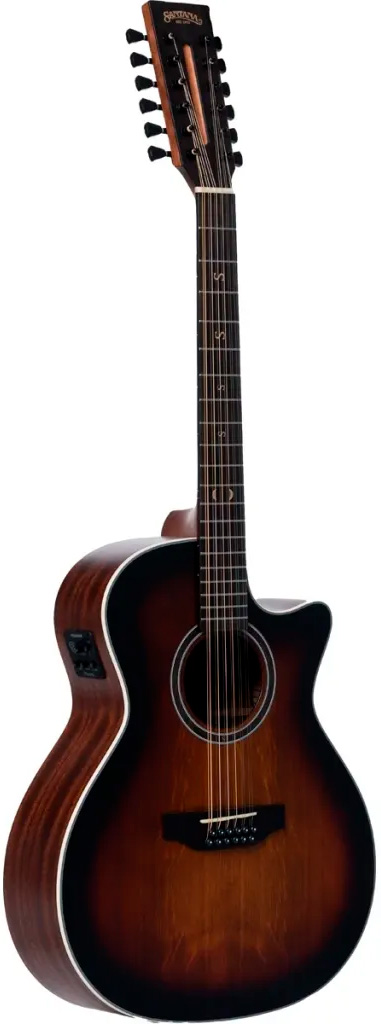 Santana Superb G94-12 BRS 12 Strenget Western guitar med pickup - Brown Burst
