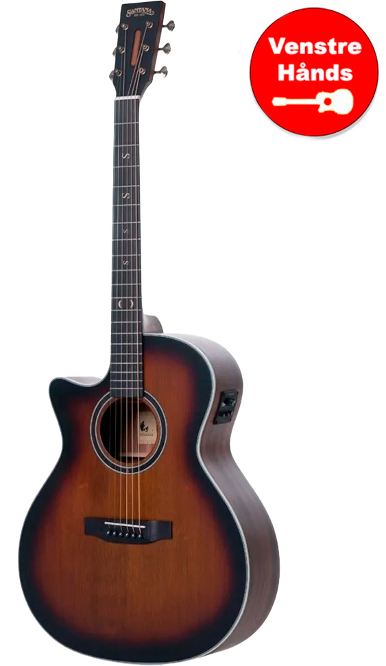 Santana Superb G94 LEFT BRS venstrehånds Western guitar med pickup - Brown Burst
