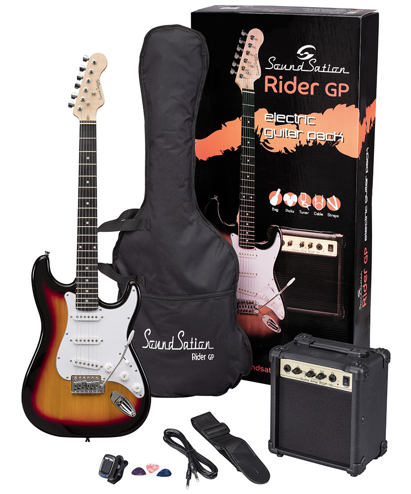 Soundsation Rider-GP EL-Guitar pakke til begynder - Sunburst