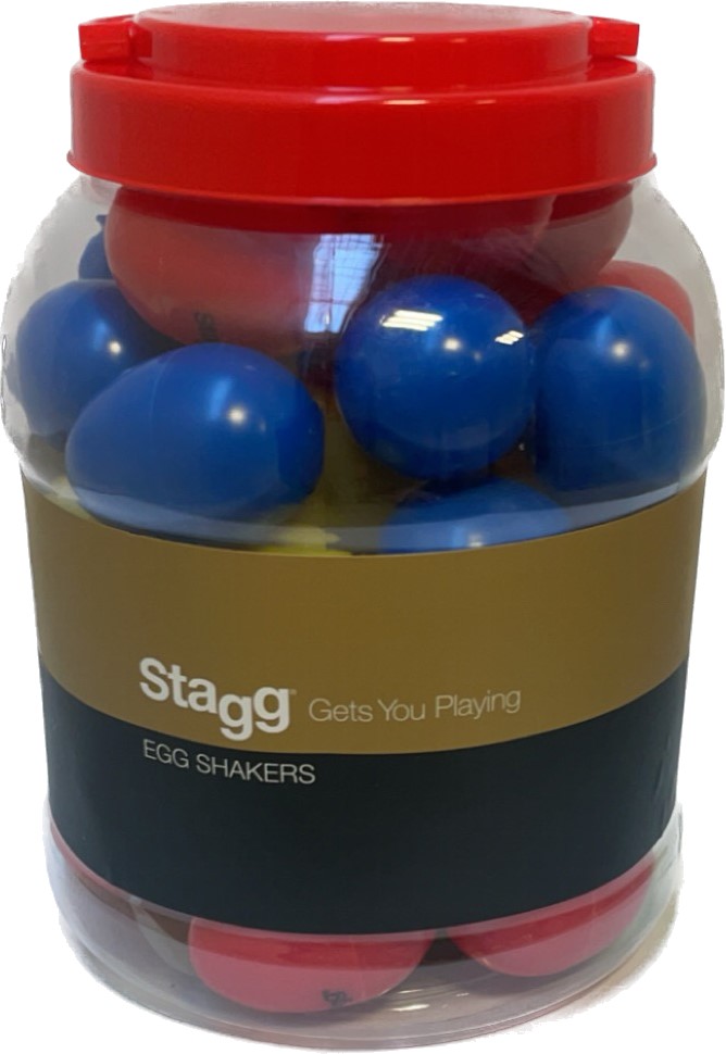 Se Stagg Rytmeæg / Rasleæg box med 40 stk. assorteret hos Music2you
