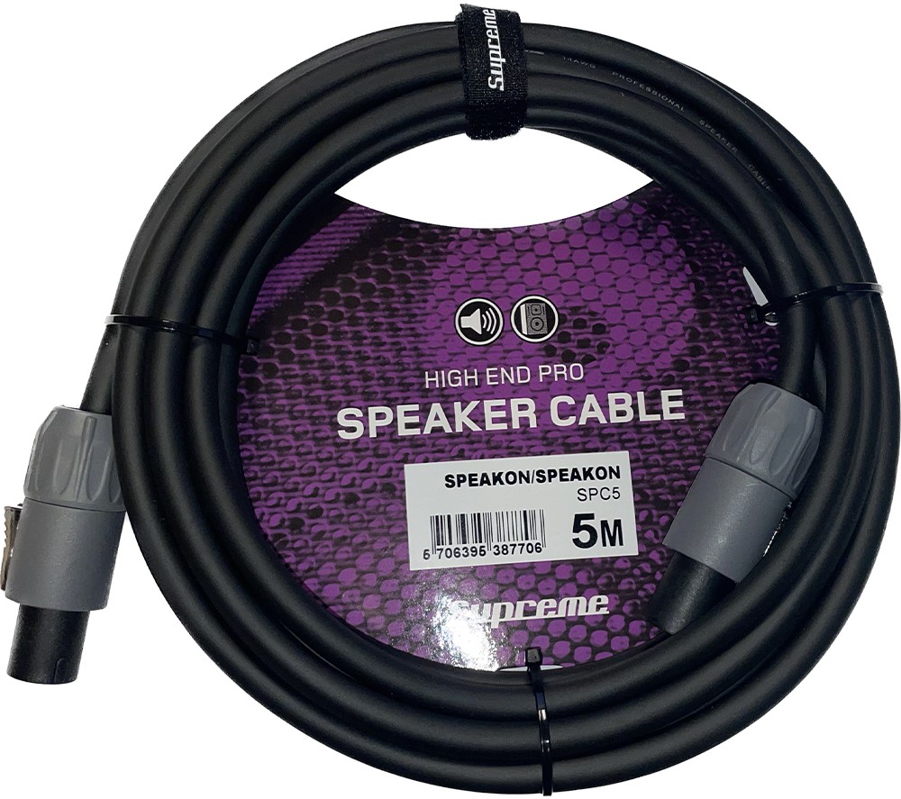 Supreme  Højttaler kabel 2x2,5mm2 med Speakon/Speakon stik 5 meter
