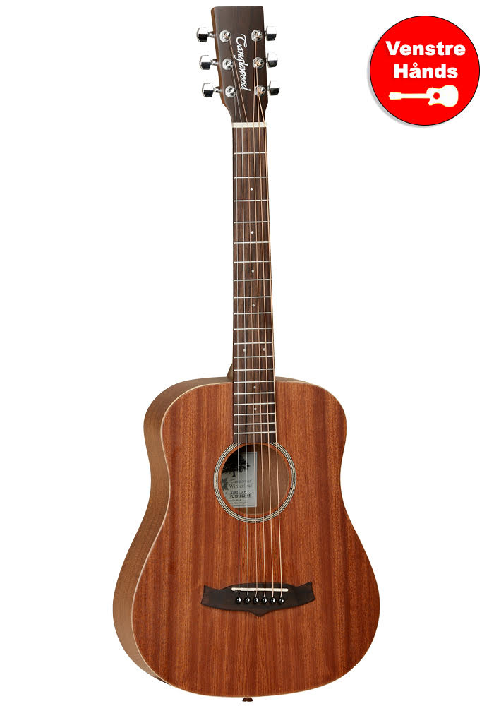 Køb Tanglewood TW2TLH Travel model venstrehånds Western guitar - Mahogni - Pris 1895.00 kr.