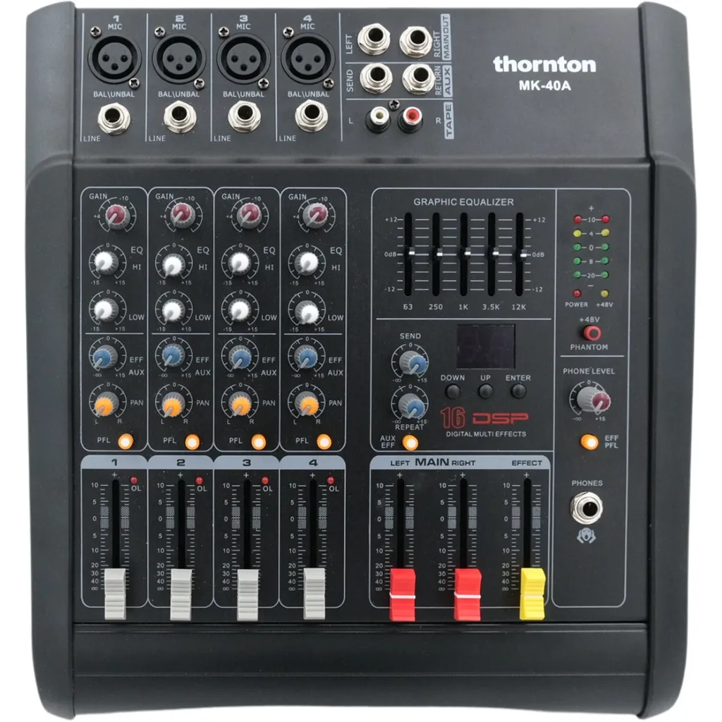 Se Thornton MK-40-A 4 Kanals Powermixer 2x400W hos Music2you