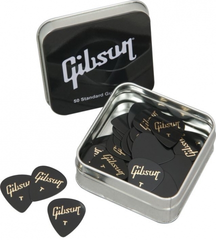 Se Gibson Tin Box Picks 50 Pack - Thin hos Music2you