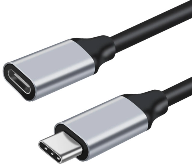 Se USB-C 3.1 Gen. 2 forlængerkabel - 5A/100W - Sort 1 meter hos Music2you