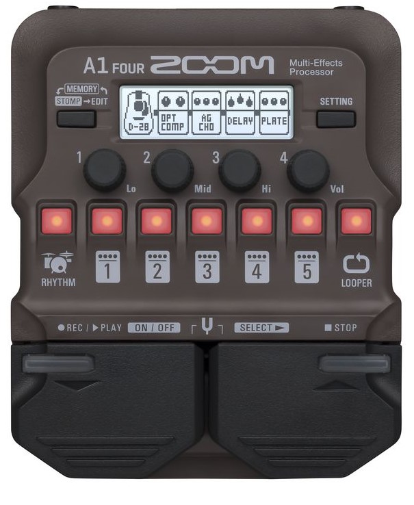 Se Zoom A1 FOUR Akustisk Multi-effekt pedal hos Music2you