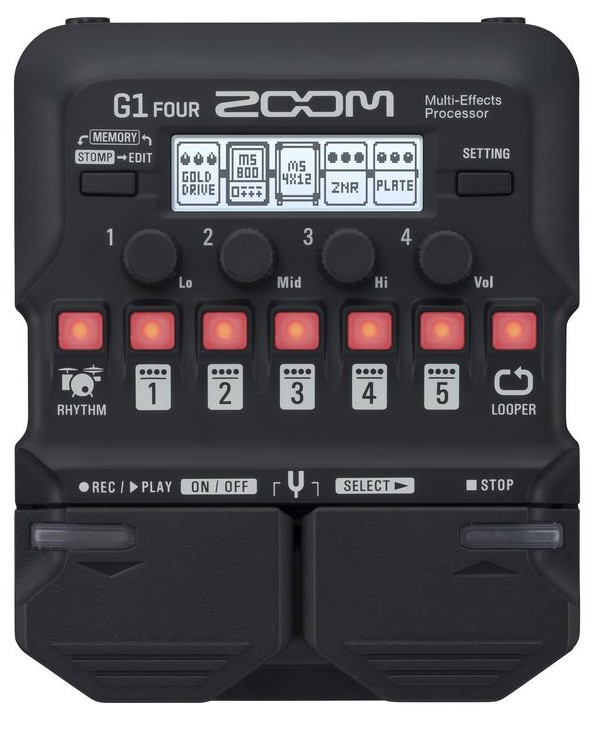 Køb Zoom G1 FOUR Multi-effekt pedal - Pris 679.00 kr.