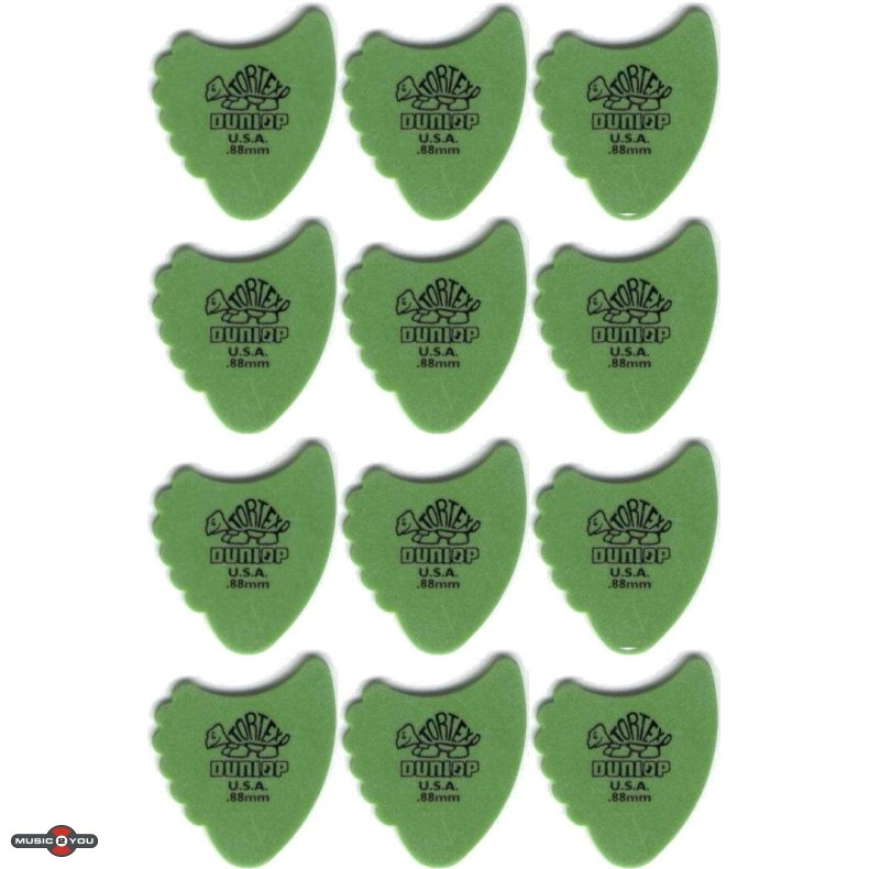 Dunlop Tortex Fin Plektre 0,88 mm - 12 stk. pakke